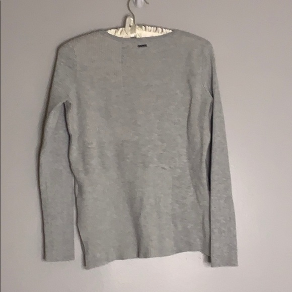 Calvin Klein fitted textured grey long sleeve sweater ribbed women’s size xs - Picture 2 of 8